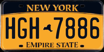 NY license plate HGH7886