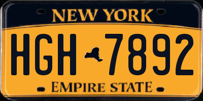NY license plate HGH7892