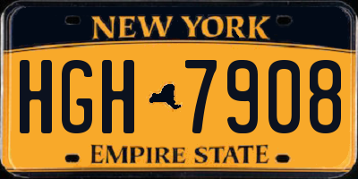 NY license plate HGH7908