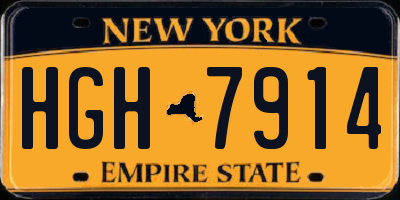 NY license plate HGH7914