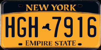 NY license plate HGH7916