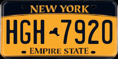 NY license plate HGH7920