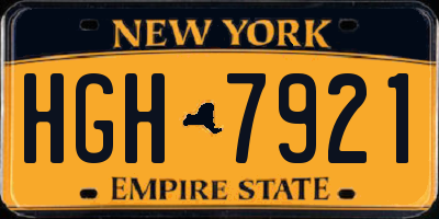 NY license plate HGH7921