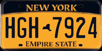 NY license plate HGH7924