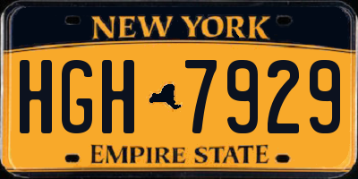 NY license plate HGH7929