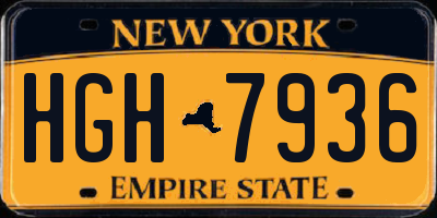 NY license plate HGH7936
