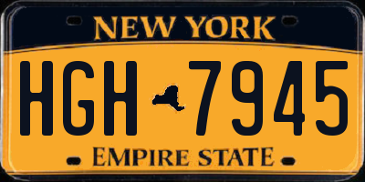 NY license plate HGH7945