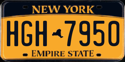 NY license plate HGH7950