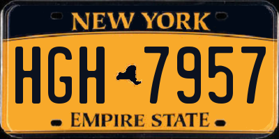 NY license plate HGH7957