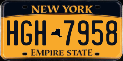 NY license plate HGH7958