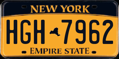 NY license plate HGH7962