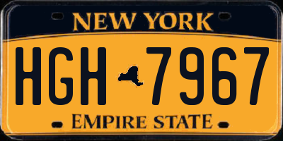 NY license plate HGH7967
