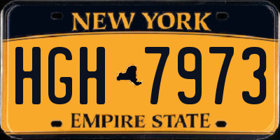NY license plate HGH7973
