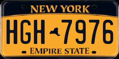 NY license plate HGH7976