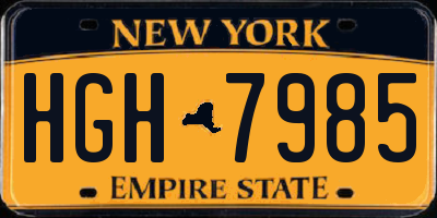 NY license plate HGH7985