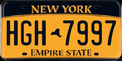 NY license plate HGH7997
