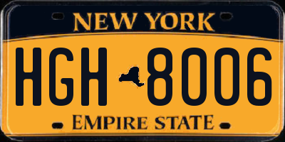 NY license plate HGH8006