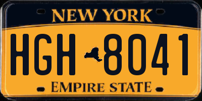NY license plate HGH8041