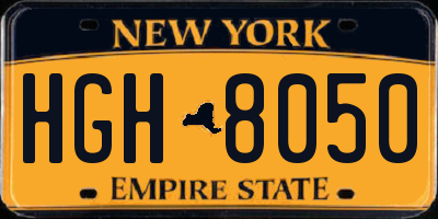 NY license plate HGH8050