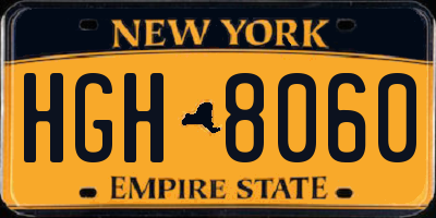 NY license plate HGH8060