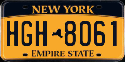 NY license plate HGH8061