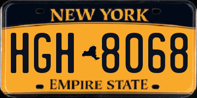 NY license plate HGH8068