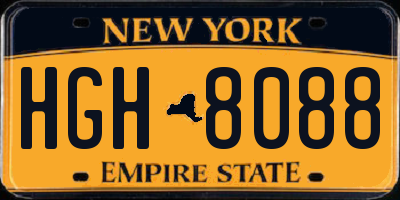 NY license plate HGH8088