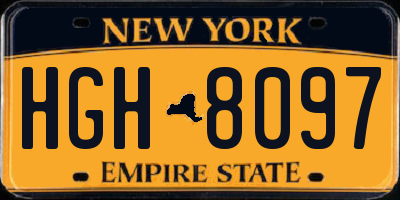 NY license plate HGH8097