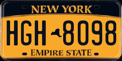 NY license plate HGH8098