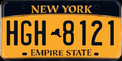 NY license plate HGH8121