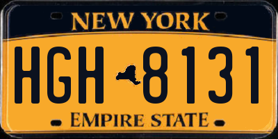 NY license plate HGH8131