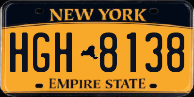 NY license plate HGH8138