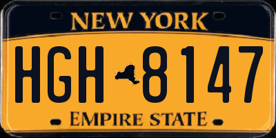 NY license plate HGH8147