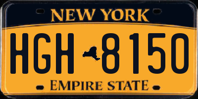 NY license plate HGH8150
