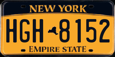NY license plate HGH8152