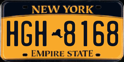NY license plate HGH8168