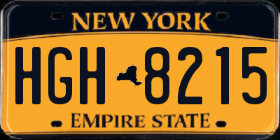 NY license plate HGH8215