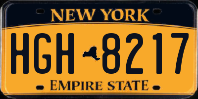 NY license plate HGH8217