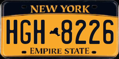 NY license plate HGH8226