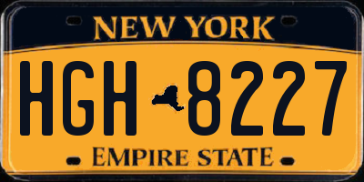 NY license plate HGH8227