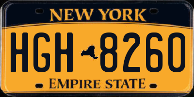 NY license plate HGH8260