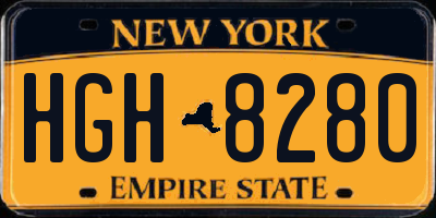 NY license plate HGH8280