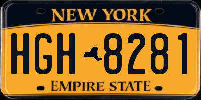NY license plate HGH8281