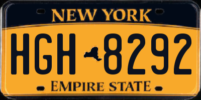 NY license plate HGH8292