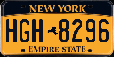 NY license plate HGH8296