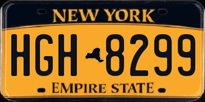 NY license plate HGH8299