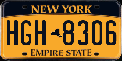 NY license plate HGH8306