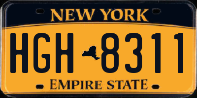NY license plate HGH8311