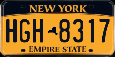 NY license plate HGH8317
