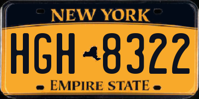 NY license plate HGH8322